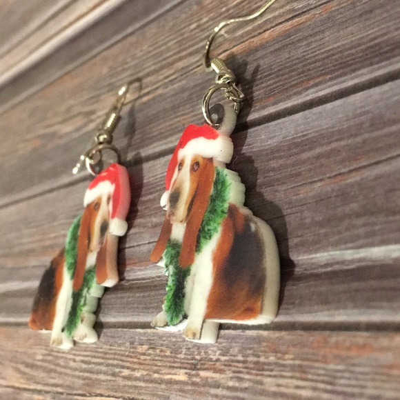 Christmas Hound Acrylic Earrings - Picture 3 of 5
